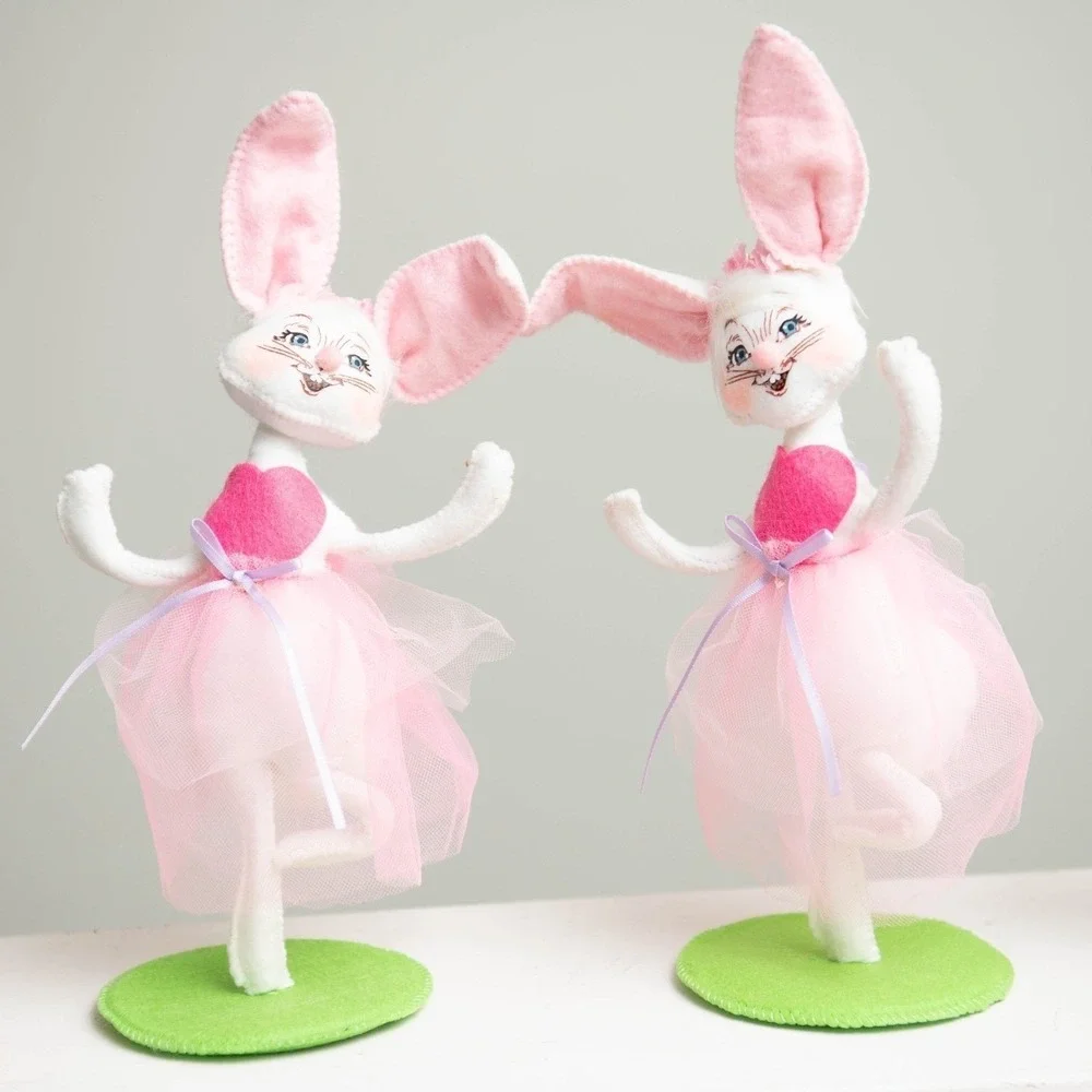 Annalee Dolls 12pc Felt Collector Figurines Mice Bunnies CottageCore Whimsical